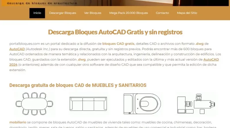 Librerías gratuitas de Bloques para AutoCAD